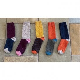 Donegal Wool Tricolour Socks- all colours