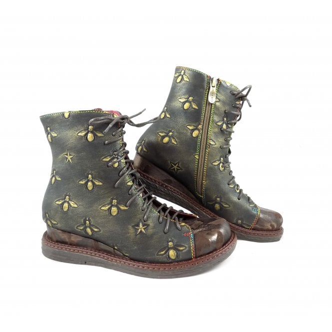 Laura Vita Ernault 02 Lace Up Low Wedge Boot